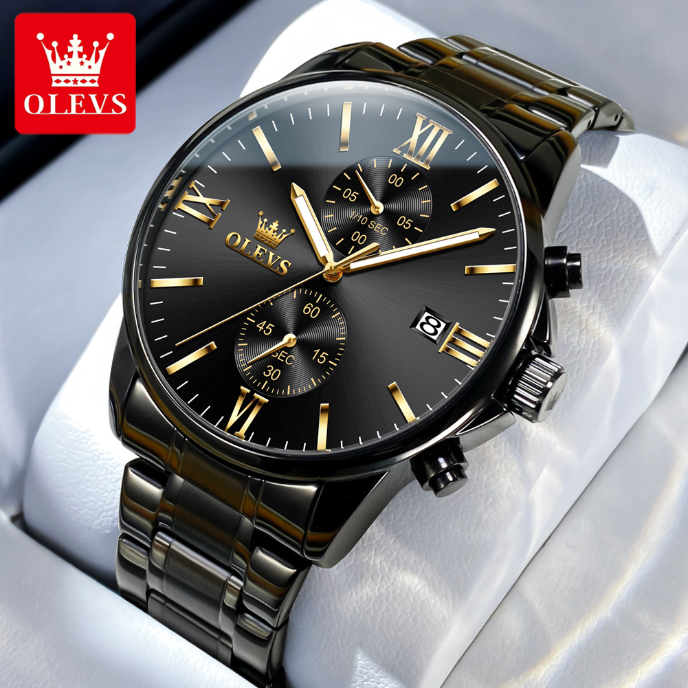 Luxury Watch Maker - OLEVS 2886 montre à Quartz noire