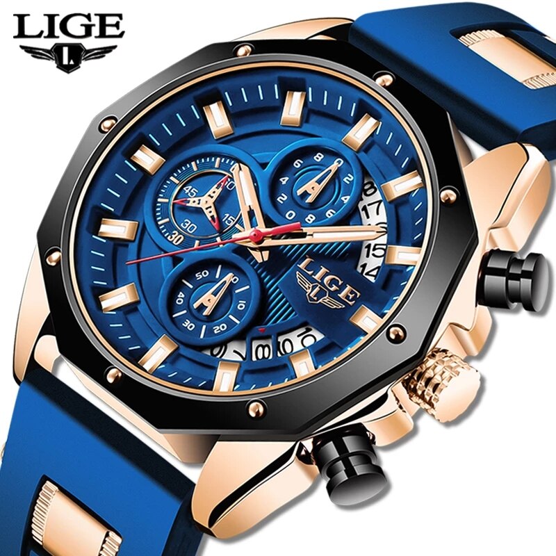 Luxury Watch Maker - LIGE-Montre de sport en silicone pour