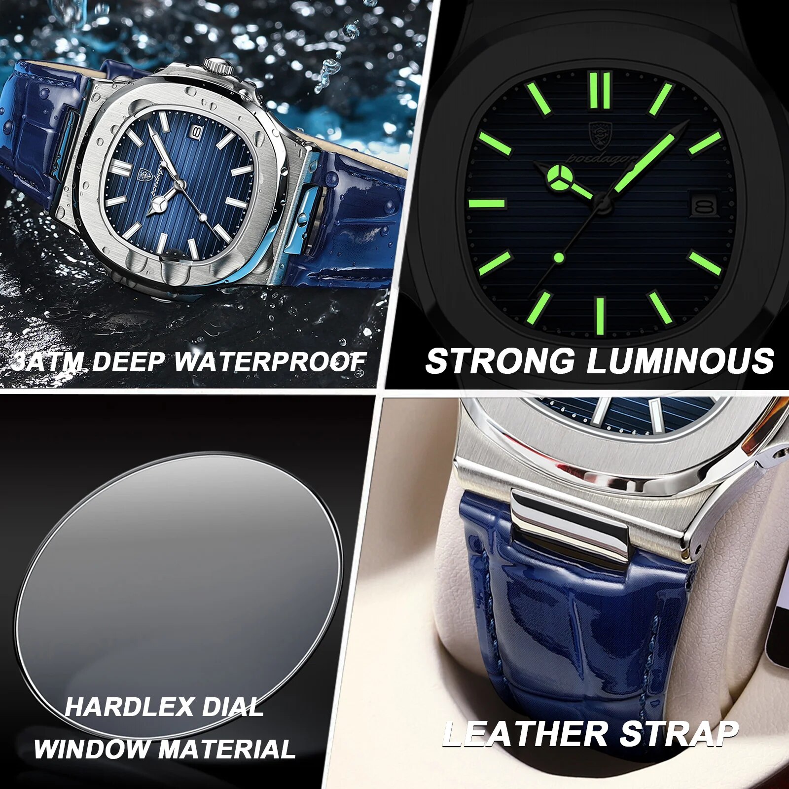 POEDAGAR haut de gamme carré h - Luxury Watch Top 10 avis et prix