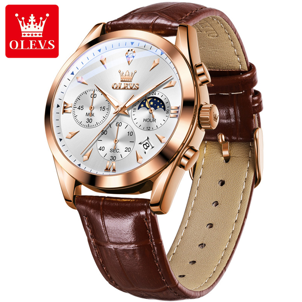 OLEVS-Montre à Quartz en Cuir  - Luxury Watch Maker avis et prix